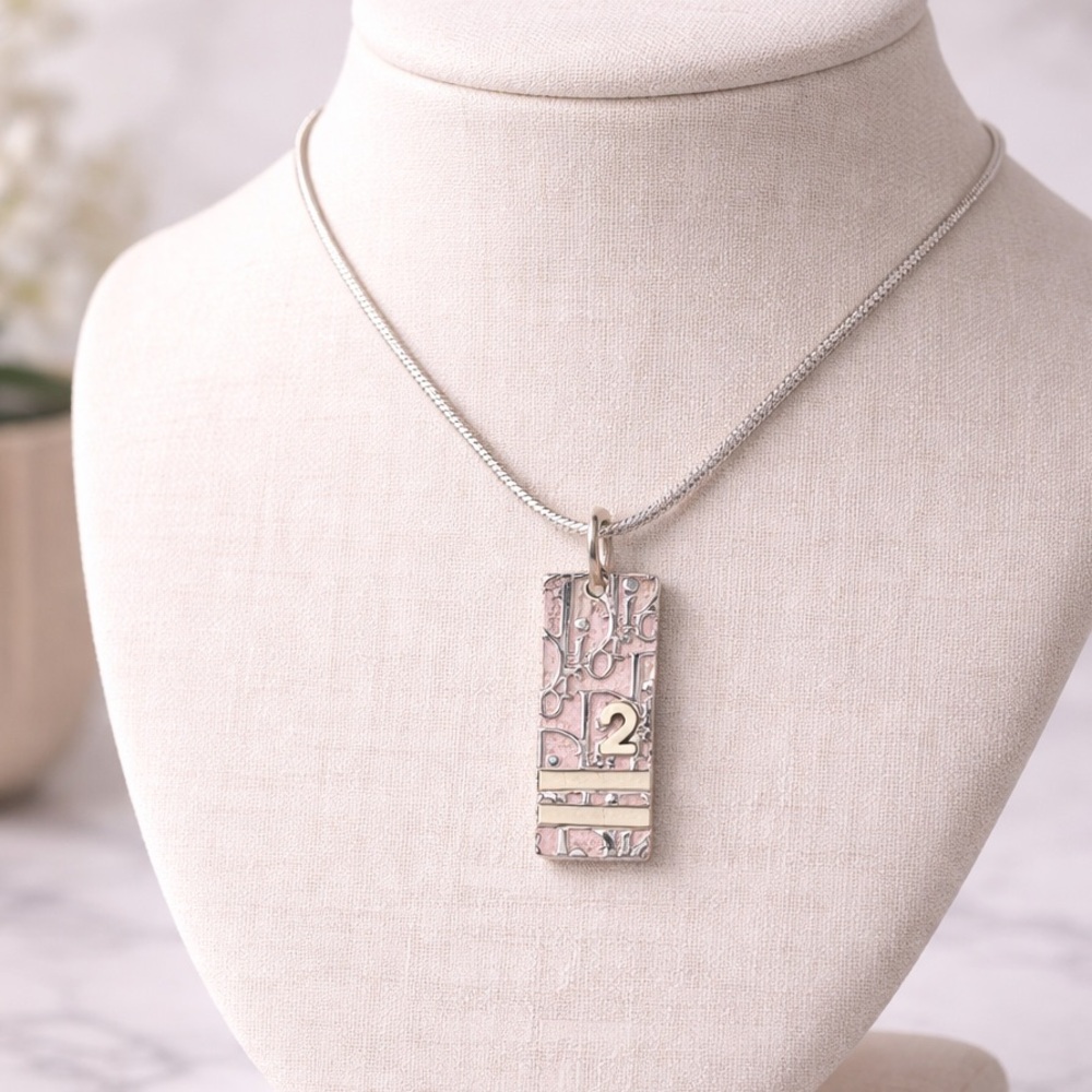 Christian Dior Trotter Pink pendant necklace. 